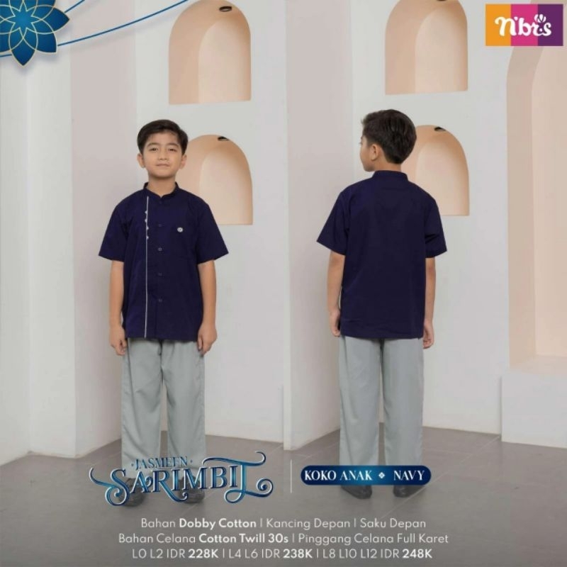 NIBRAS PROMO KOKO ANAK NAVY/CUCI GUDANG SETELAN COWO LENGAN PENDEK