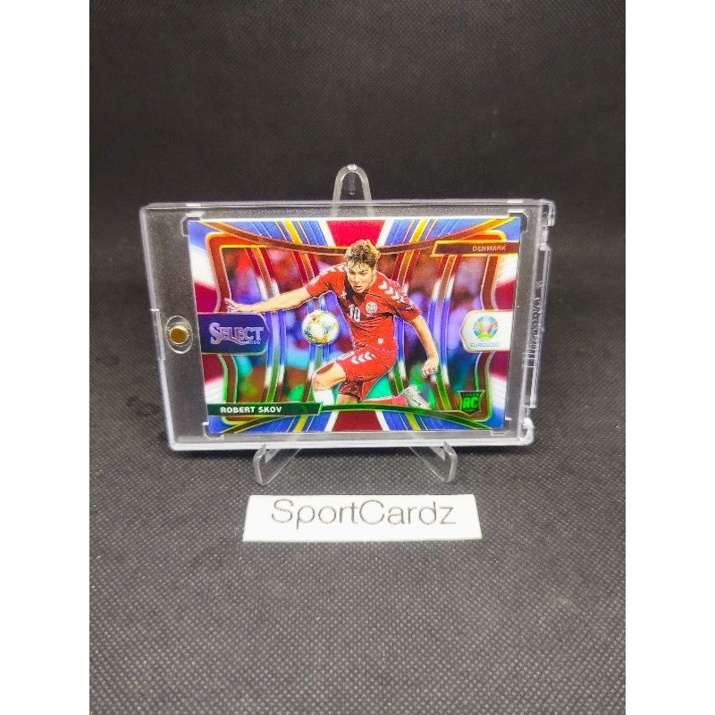 Kartu Bola 2020 Panini Select UEFA Euro Soccer RWB Prizm Mezzanine Robert Skov Denmark #143 (dpt sle