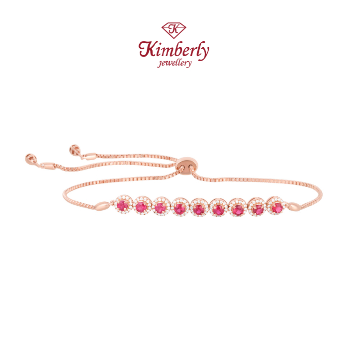 Gelang Rantai Berlian Batu Ruby Burma KBE1197518 - Kimberly Jewellery