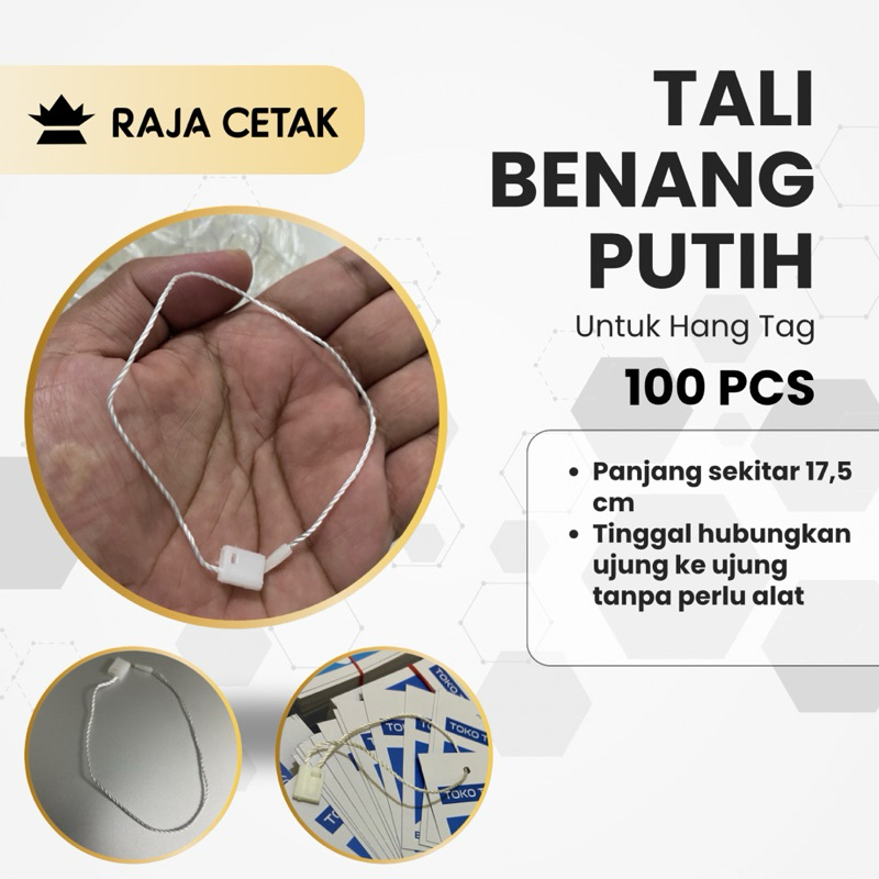 

[100 Pcs] Tali Hangtag Benang Putih Ekslussif