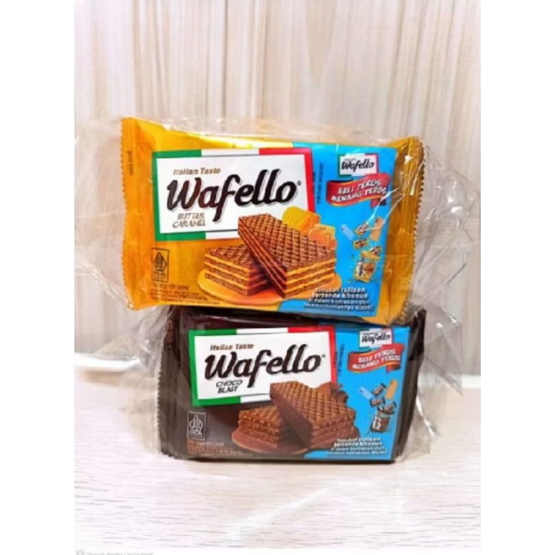 

WAFELLO 43gr 2 varian rasa coklat & caramel 1Bag isi 10 pcs