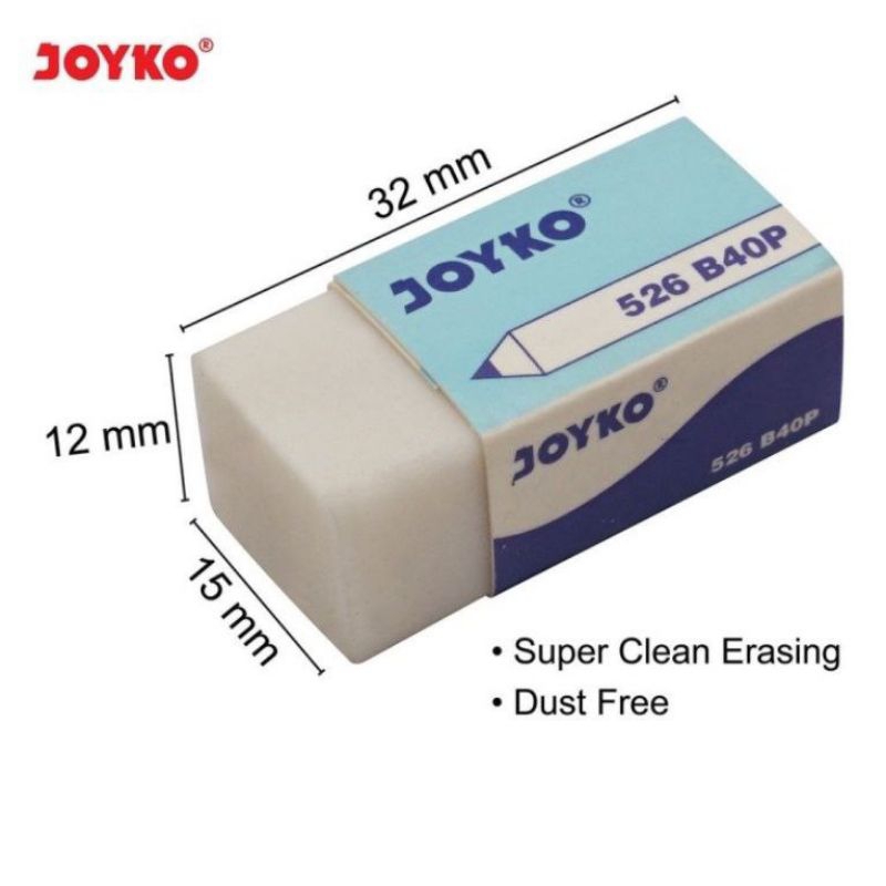 

Eraser 526-B40BP Putih Penghapus Joyko/Haris Kecil