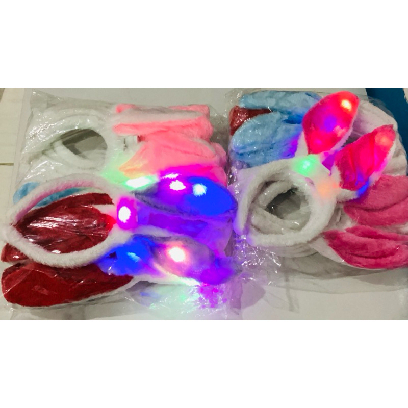 [Jambor] Lusinan Bando Bulu Kelinci Led,Bando Bulu Kelinci Terbaru Kelap Kelip(Led) Isi 12Pcs