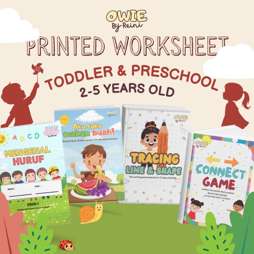 Worksheet Anak / Lembar Kerja Anak / Printed Worksheet / Worksheet Toddler & Preschool