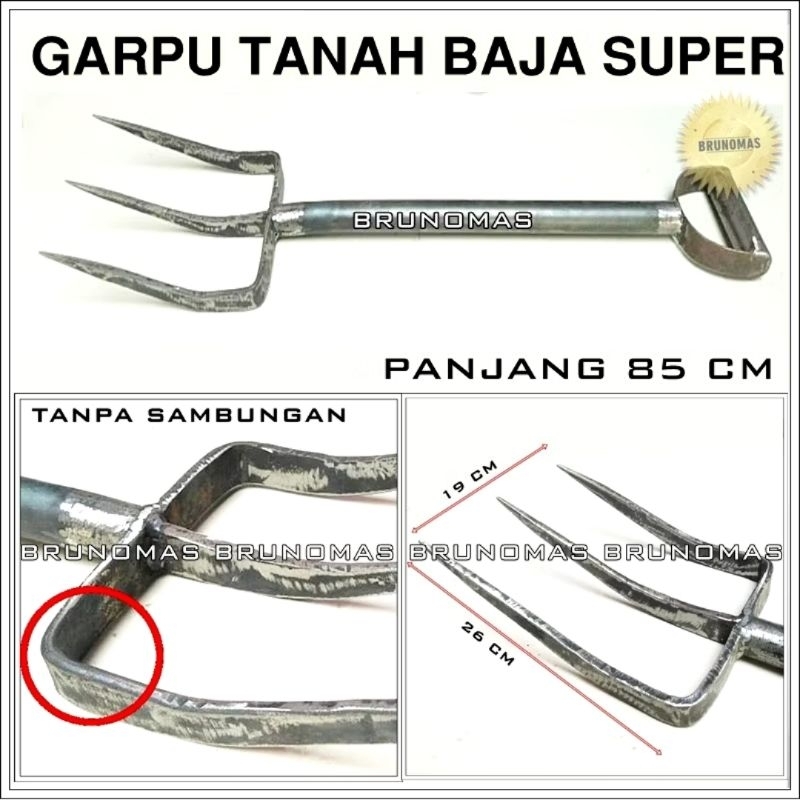 MC Terlaris murah baru Garpu Tanah 3 GiGi Baja Super perkakas kebun alat kebun peralatan kebun