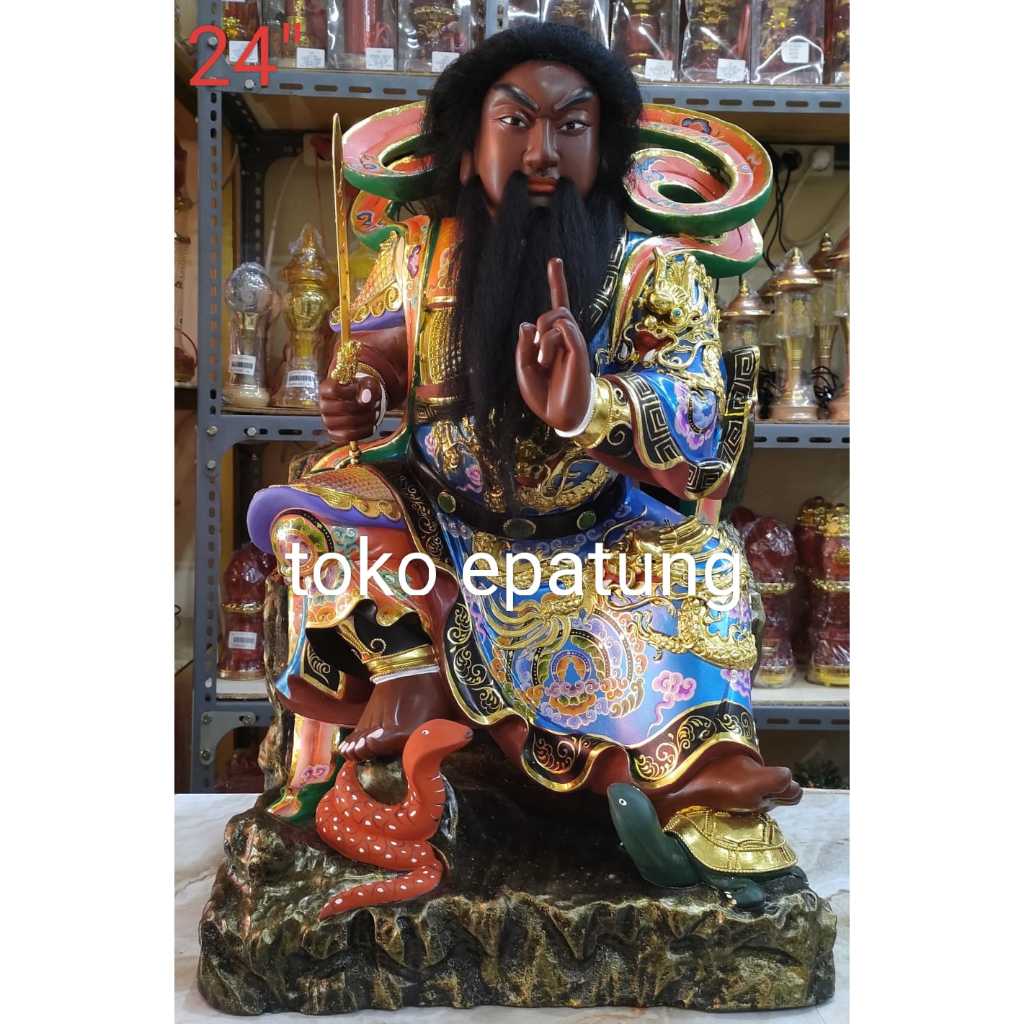 patung dewa siong te kong /Hian Tian Shang Ti - kayu taiwan - 24 inch - gondrong