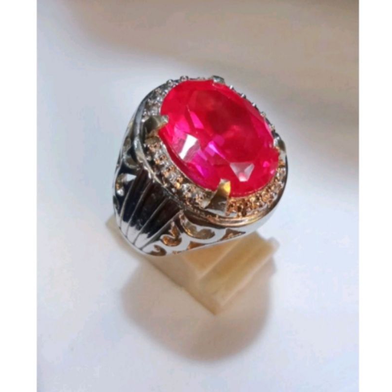 Batu Cincin Merah Siam Ross Cutting