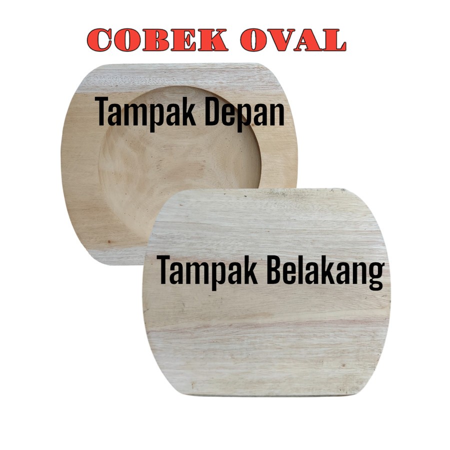 Cobek Kayu 1 Set Jumbo / Cobek Kayu Love / Cobek Kayu Oval Ukuran 22Cm