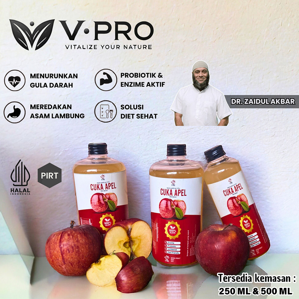 

V Pro - Cuka Apel Premium 500ml With Mother