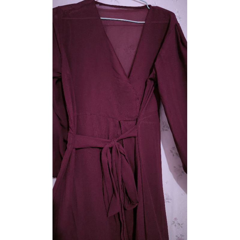 Outer dress merah maroon