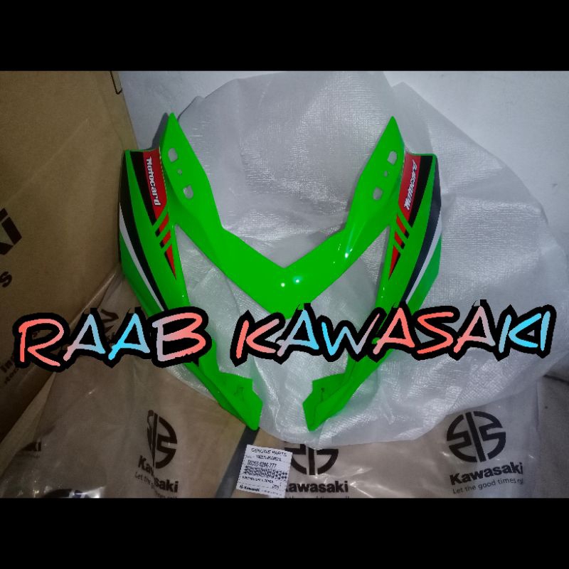 cover batok lampu depan hijau stiker aniversary ninja 250 rr mono original kawasaki