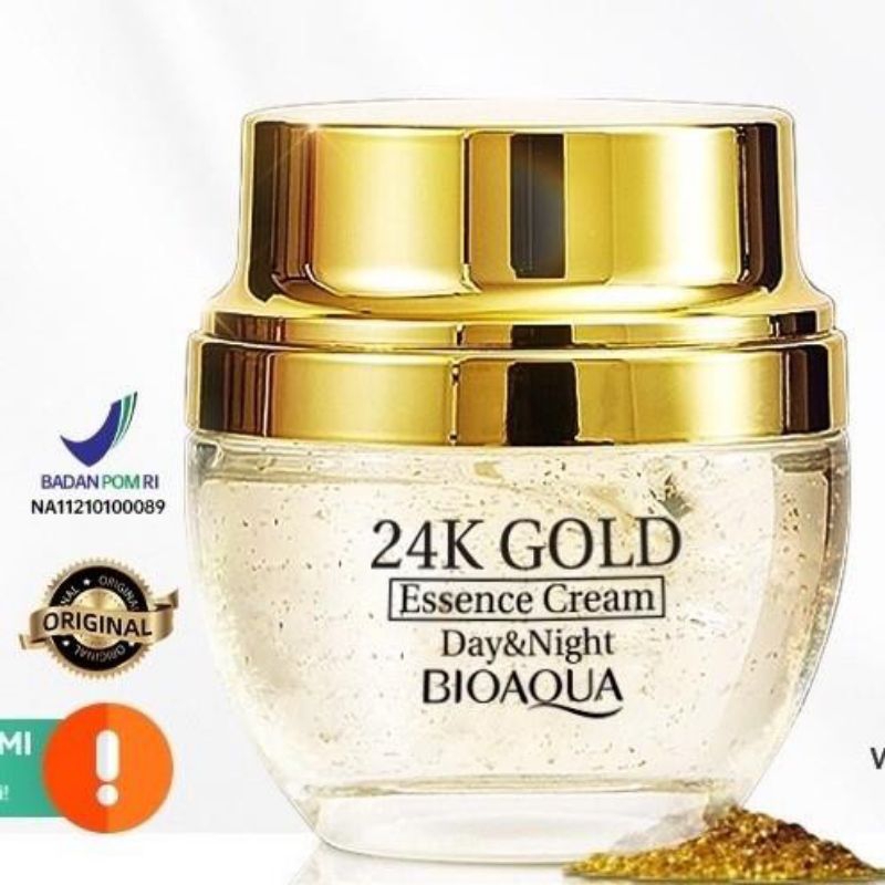 Bioaqua 24K Gold Essence Cream Perawatan Pelembab kulit Wajah Skincare awet muda pelembab wajah anti
