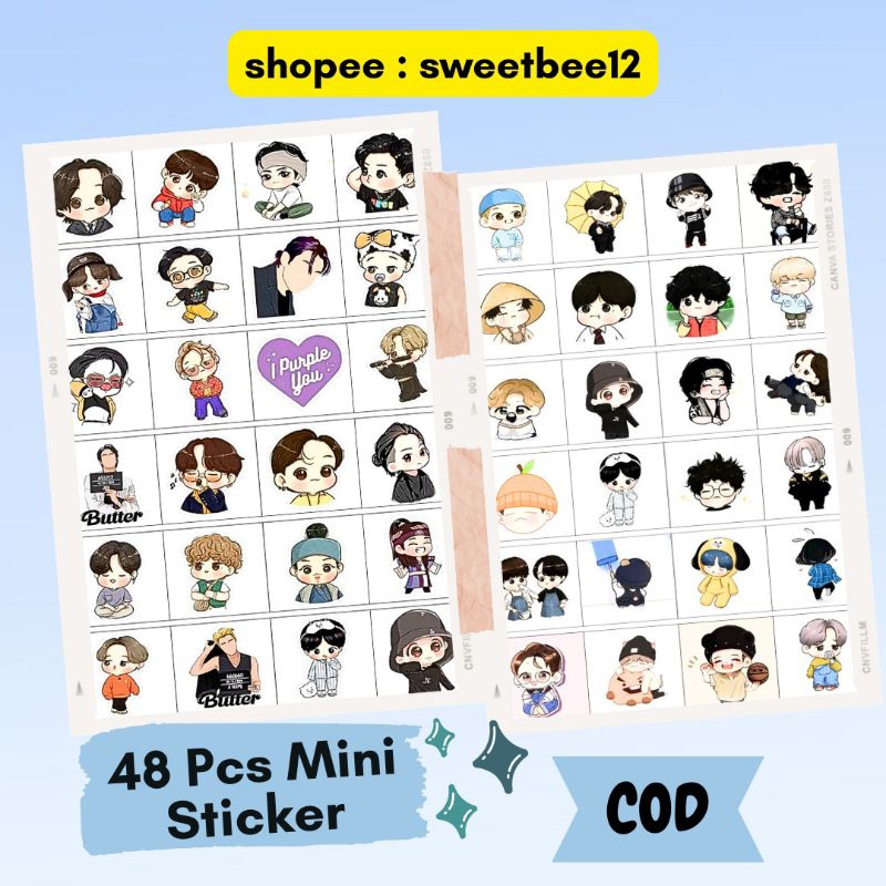 

48pcs Sticker Mini TINY TAN BTS