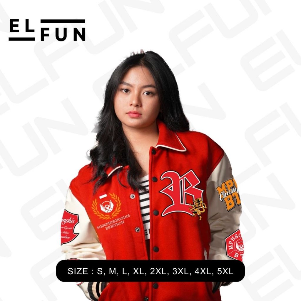 JAKET VARSITY BTR x MEMPHIS RETRO FUTURISTIC RRQ EVOS ONIC ALTER EGO ECHO BLACKLIST OVER SIZE S M L 