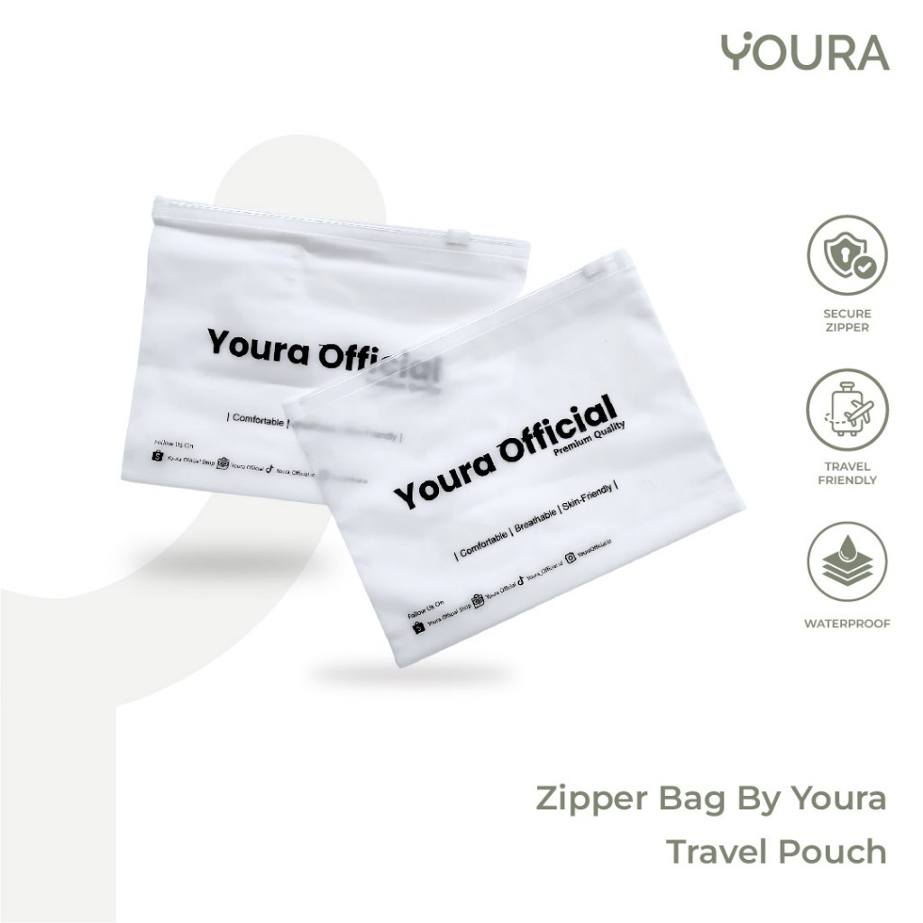 YOURA - Zipper Bag By YOURA Organizer Bag Transparan Doff Landscape Plastik Organizer Penyimpana Zip