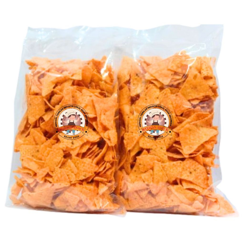 

Tortilla Chips Barbekyu Keripik Tortila Jagung Rasa Balado Pedas Kiloan 100gr