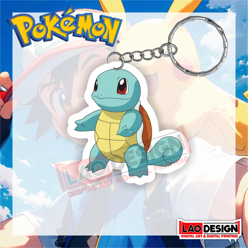 Gantungan Kunci Squirtle Pokemon - Gantungan Kunci Pokemon - Gantungan Kunci Akrilik - Gantungan Kun