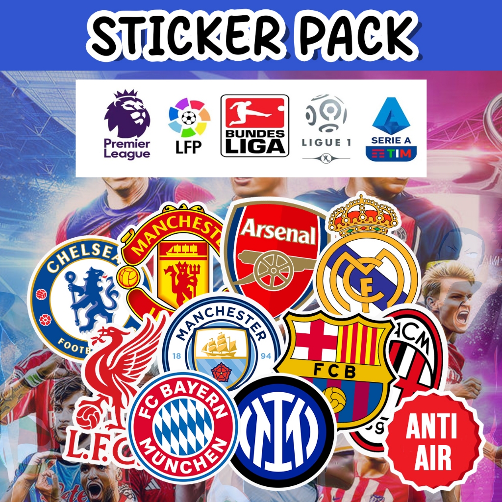 

15pcs STICKER PACK REAL MADRID Aesthetic HOLOGRAM Dekorasi Koper Tumblr Laptop FOOTBALL SERIES FC Vinyil Waterpoof MANCHESTER UNITED Sepak Bola Logo ARSENAL Stiker Klub Bola