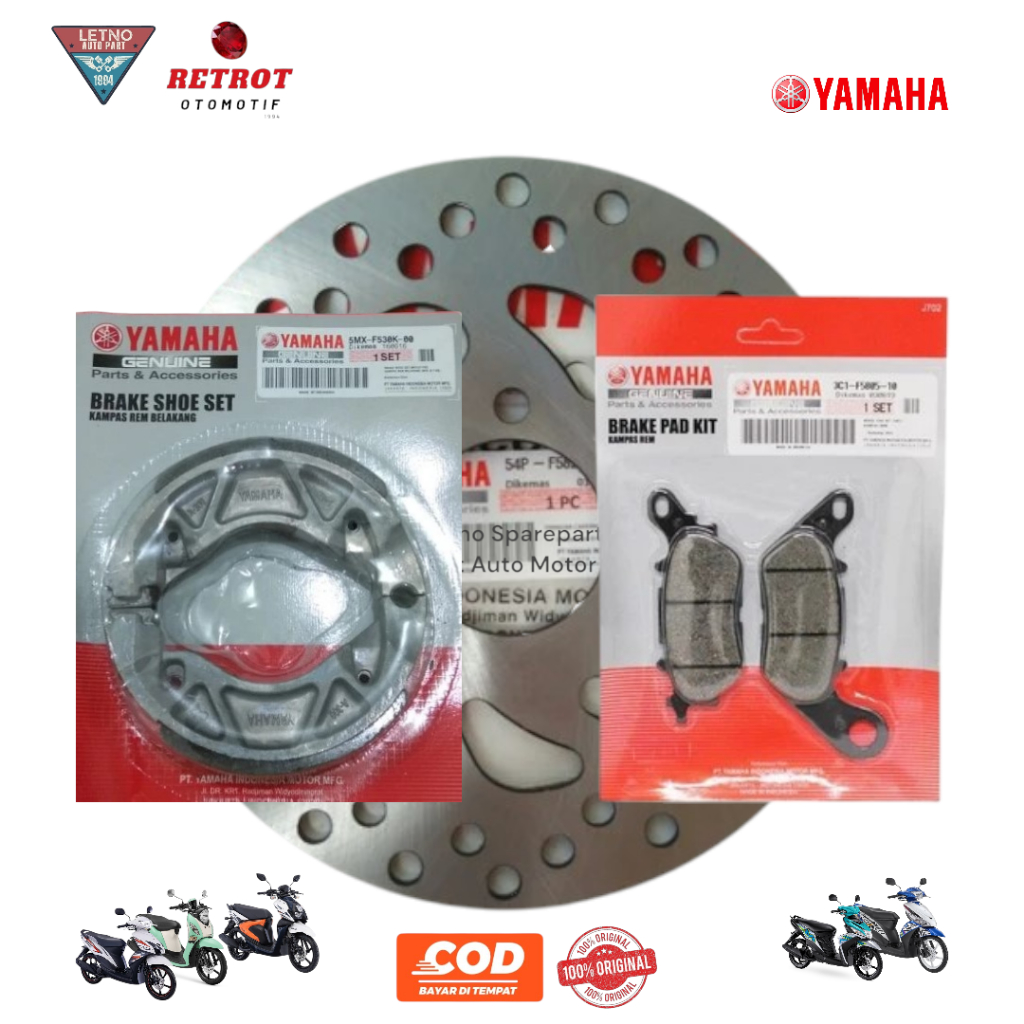 Paket Piringan Kode 54P Kampas Rem Belakang |Dispad Depan Mio J |Mio GT 115 | Soul GT 115 | Fino F1