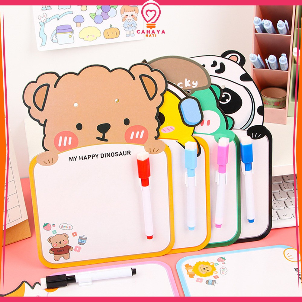 

Mini Board Toy Free Spidol Bisa Dihapus dengan Tali Gantung / Papan Tulis Mini Anak Karakter Lucu / Mainan Edukasi Anak Cahaya Hati M353