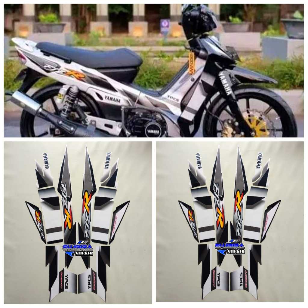 STIKER STRIPING LIS BODY F1ZR FIZR 2001 2002 WARNA PUTIH HITAM STANDAR