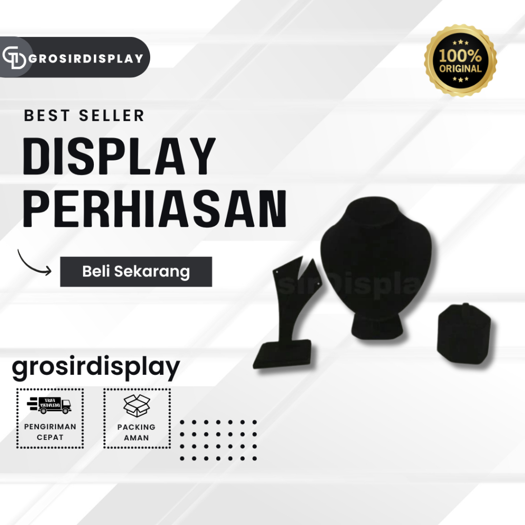 Pajangan Display Rak Set Tempat Perhiasan Kalung Anting Cincin Satuan Bludru Aksesoris Toko