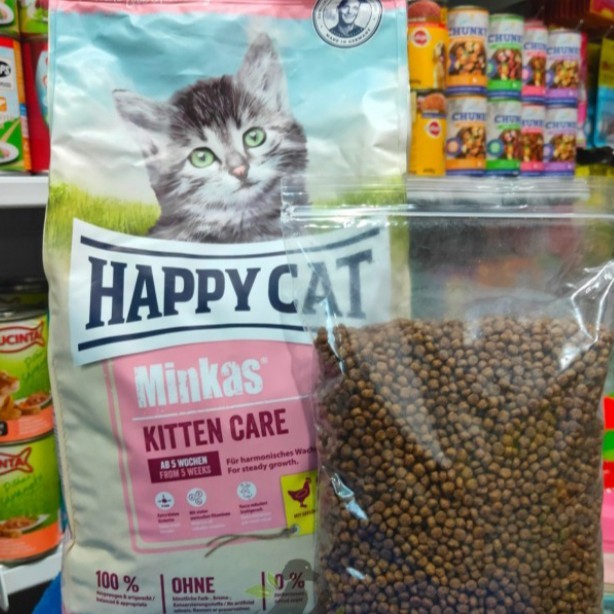 Happy Cat Minkas Kitten Repack 500gr /Makanan Kucing Happy Cat Junior/Kitten