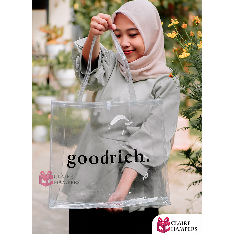 

40x10x35 Goody bag transparan Bahan Mika Tebal