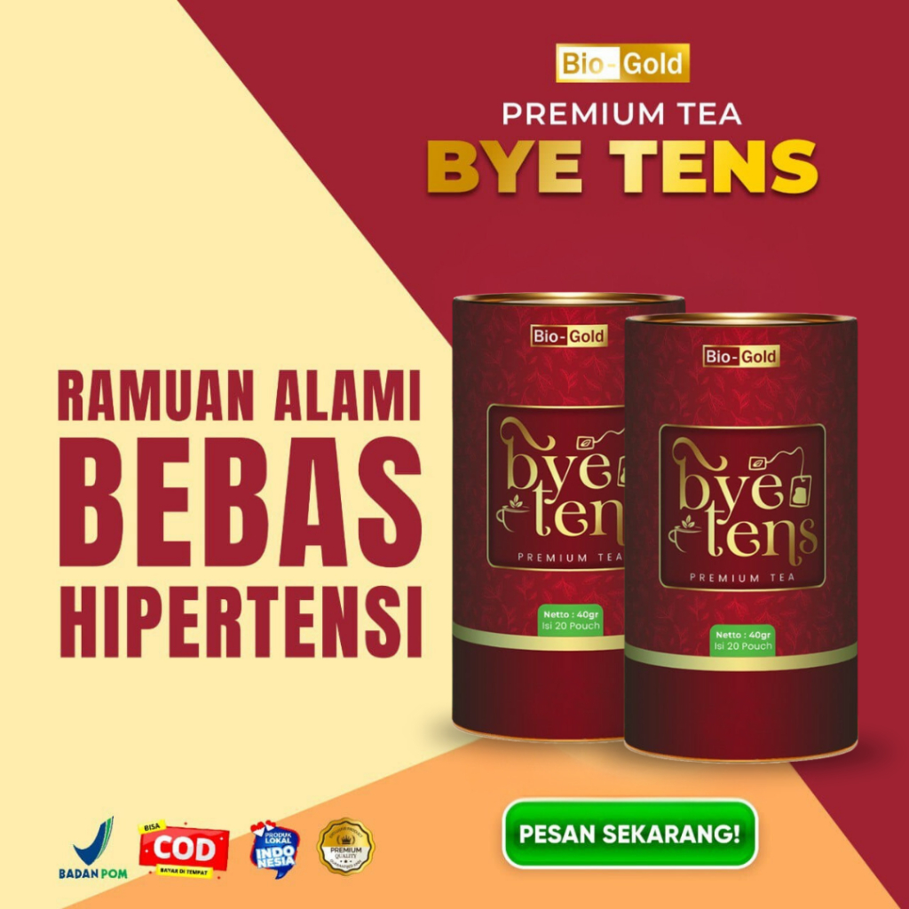 

Teh ByeTens Bio Gold Tea Premium Bye Tens 2 Kaleng Tepat untuk Tekanan Darah Tinggi dan Jantung BPOM