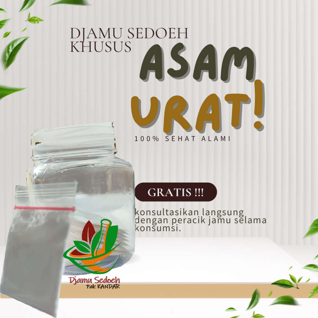 

Djamu Sedoeh Pak KANDAR - Jamu Seduh Khusus dan Spesialis Asam Urat - Terbuat dari Bahan bahan Alami