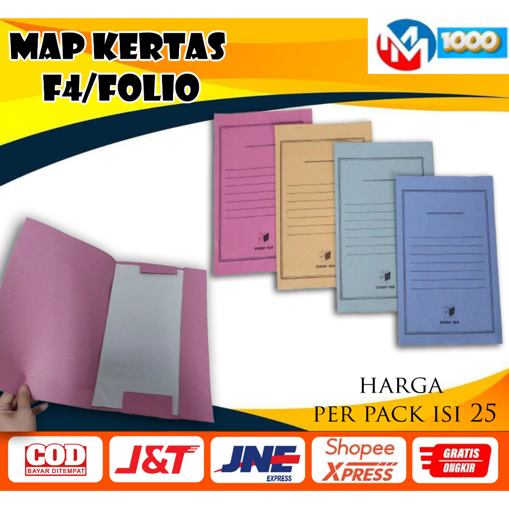 

Map / Stopmap Kertas Folio F4 1 Pack isi 25 Lembar (HARGA PERPACK ISI 25)