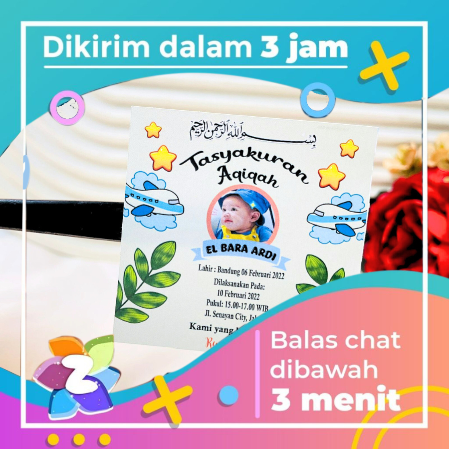 

2-4 Sticker Tasyakuran Aqiqah Custom Stiker Syukuran Ikkah Anak Bentuk Kotak Zennida Label Iqqah