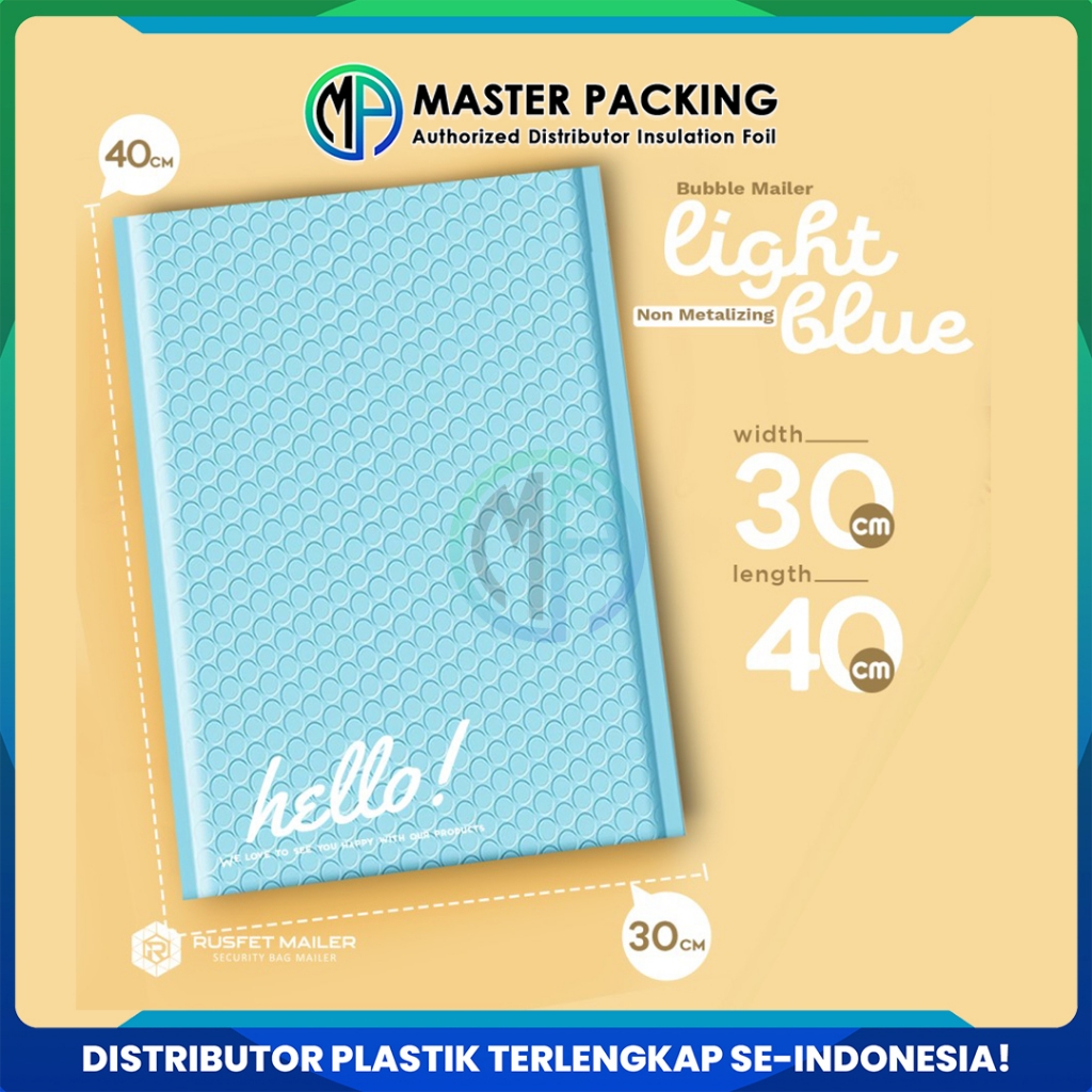

Amplop Bubble Mailer Polos 30 x 40 cm Sky Blue Harga Ecer Amplop Packing Hello Series Rusfet