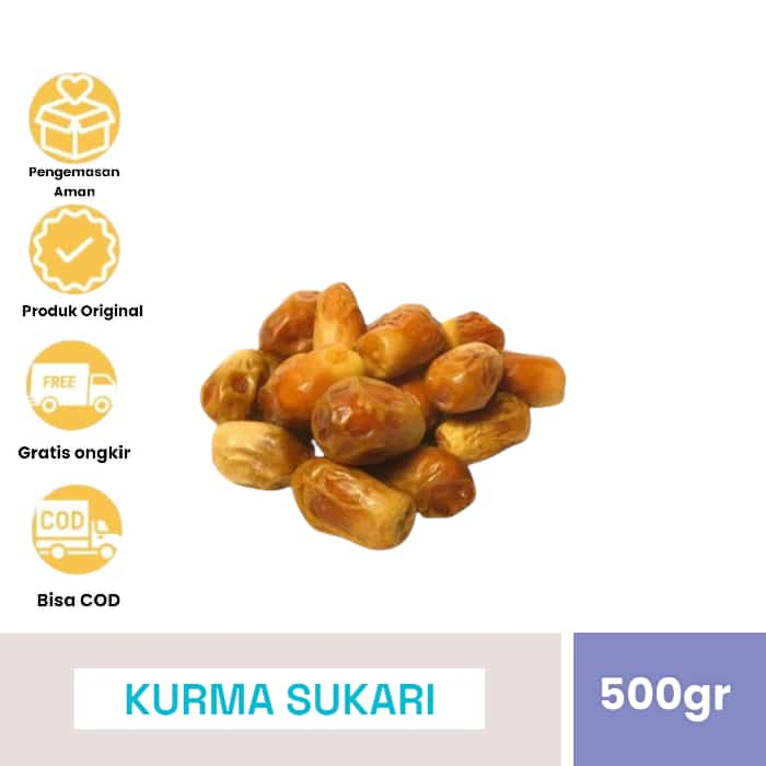 

Kurma Sukkari 500 grm al qossim korma segar daging empuk/Kurma exp 2026
