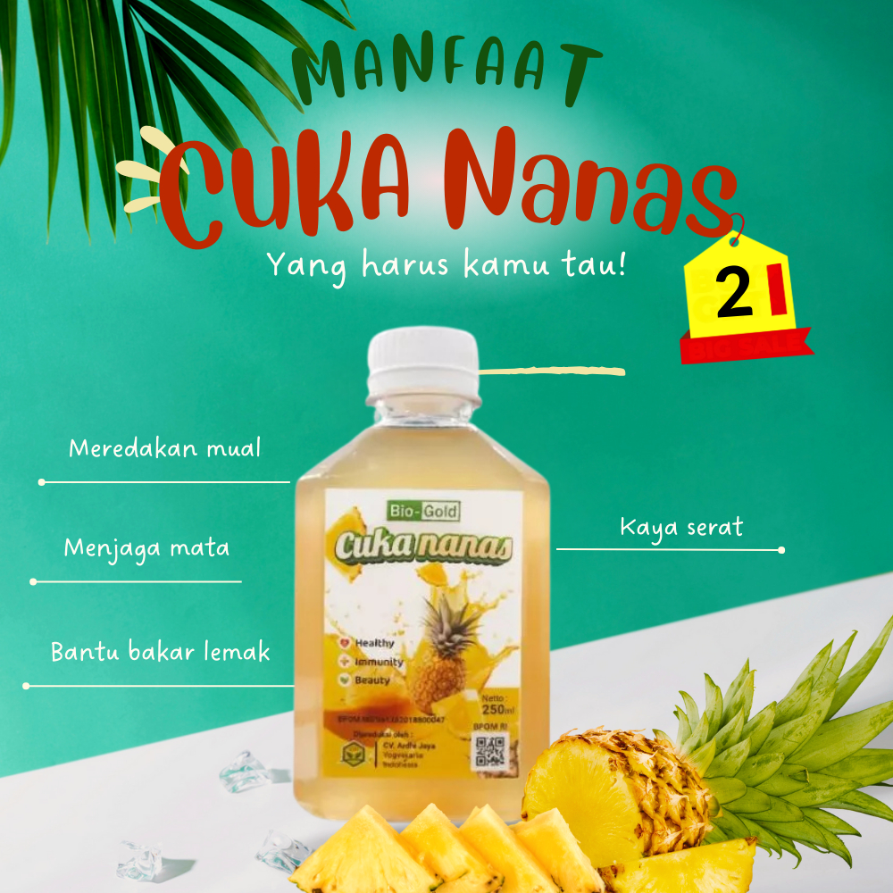 

Cuka Nanas Bio Gold Kemasan 250ml 2 PCS Lebih Hemat - Bantu Cepat Turunkan Gula Darah