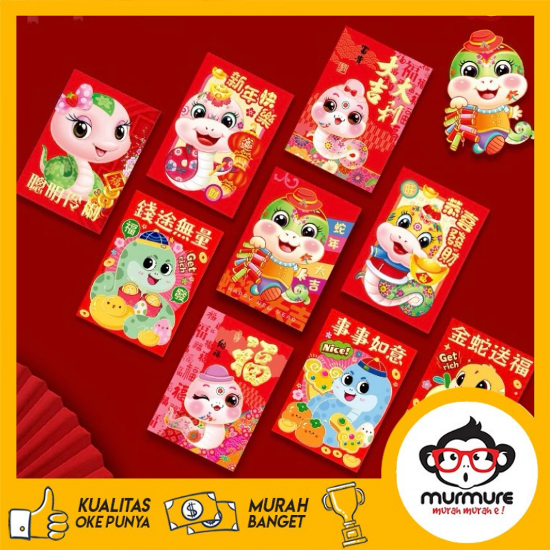 

MURMURE | AMPLOP ANGPAO IMLEK ULAR 2025 / ANGPAO IMLEK SNAKE / ANGPAO IMLEK 2025 ANGPAU GOLD EMAS TEBAL ANGPAO FU PENDEK VARIAN GOLD