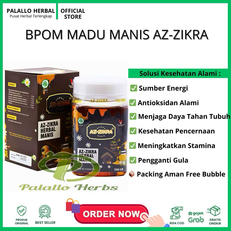 

BPOM MADU MANIS AZ-ZIKRA AZZIKRA 500 Gram