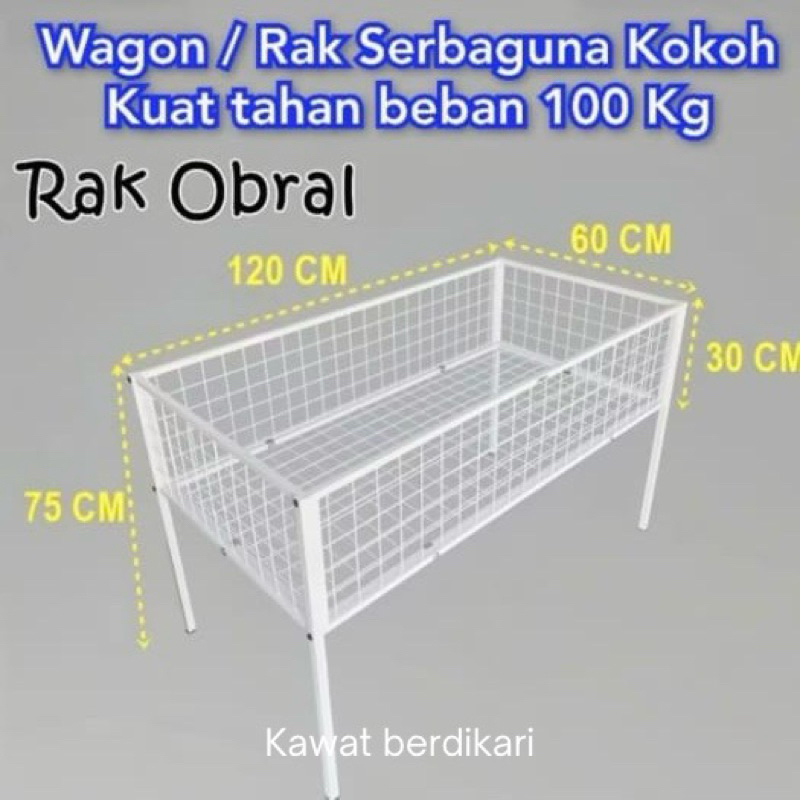 Rak obral Makanan dengan Rak besi wiremesh