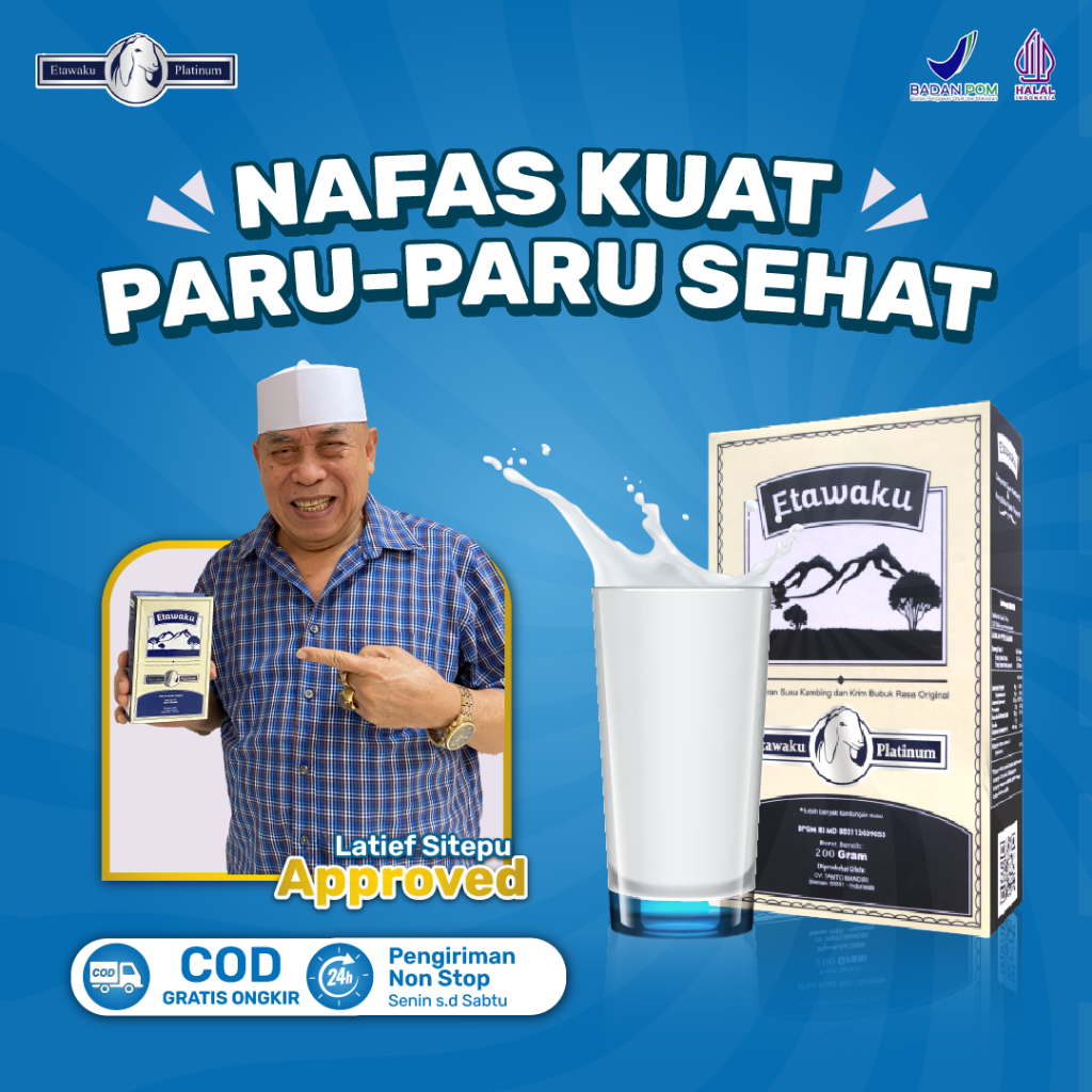 

ETAWAKU PLATINUM Susu Kambing Etawaku Asli Original dan Bubuk Krimer Atasi Masalah Nyeri Sendi, Sesak Nafas dan Masalah Pernafasan, Tulang & Sendi Serta Jaga dan Tingkatkan Daya Tahan Tubuh