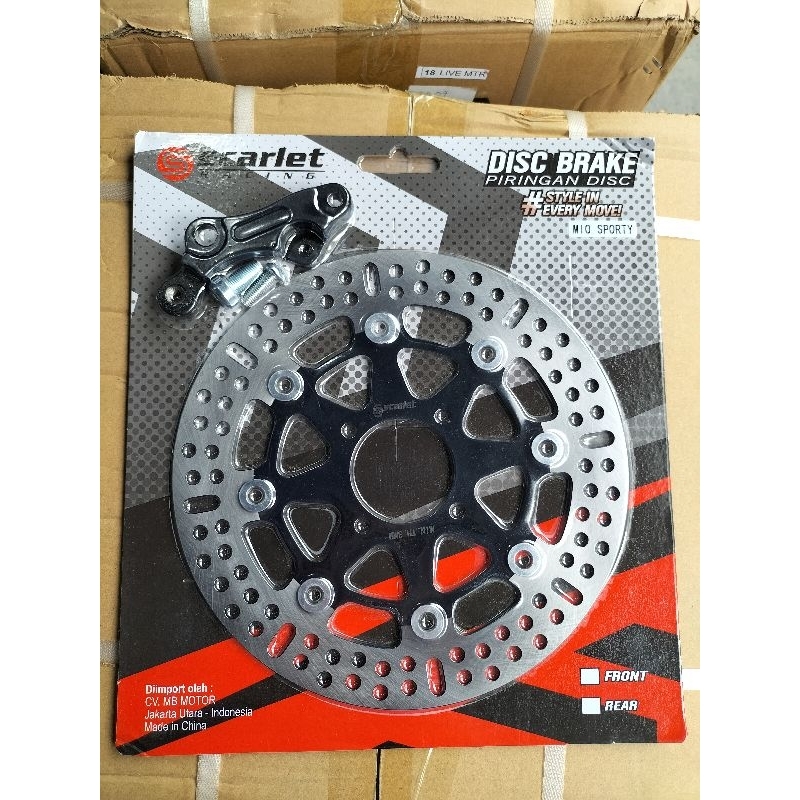 Piringan cakram depan Mio sporty model Bulat Plus Breket cakram Ukuran 260 mm Tebal 3 Mili khusus Mi