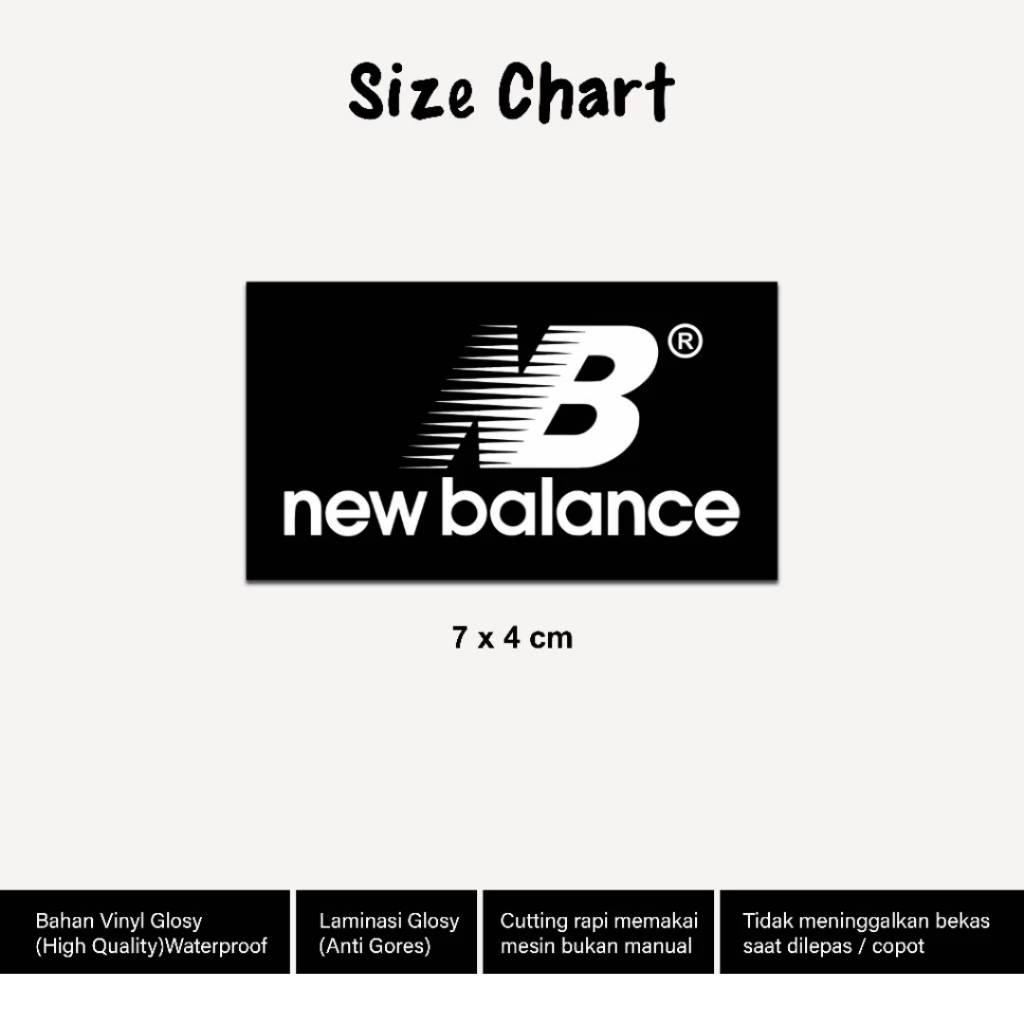 

Stiker Aesthetic Vintage Logo Brand Waterproof Laminasi Glossy Sticker New Balance Helm Motor