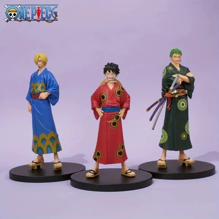 One Piece PVC Anime Action Figure Land Wano Luffy,Zoro,Sanji Set 3pcs