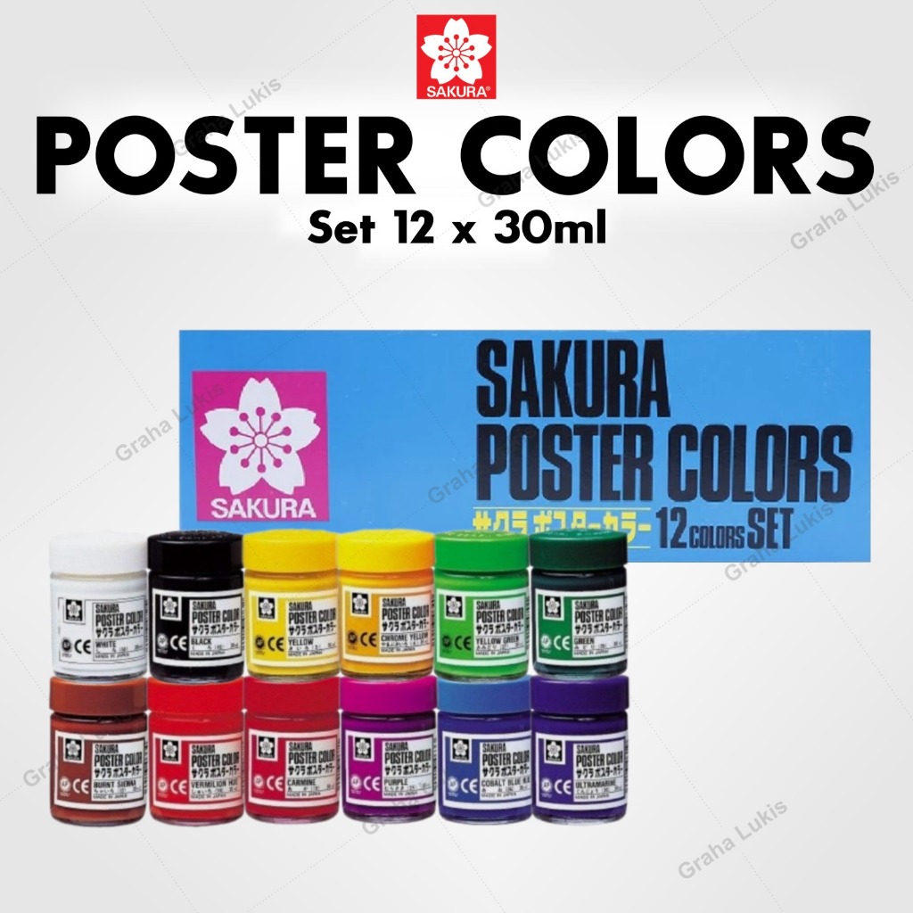 

SAKURA Poster Colors / Cat Poster Set 12 x 30ml