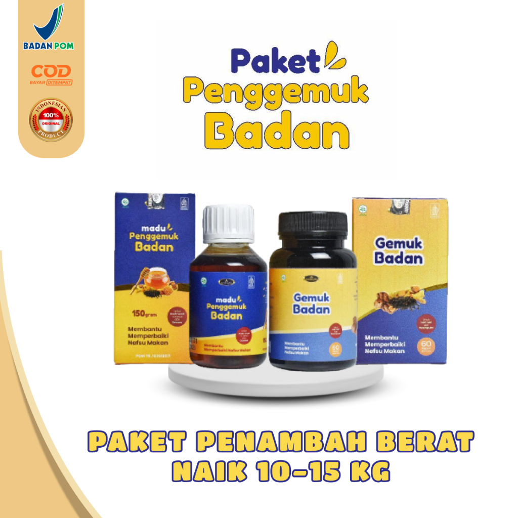 PAKET PENGGEMUK Isi Dua Kapsul Gemuk Badan dan Madu Penggemuk Badan Berisi Dan Sehat BINASYIFA