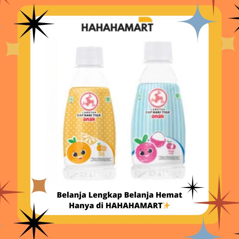 

LARUTAN CAP KAKI TIGA BOTOL ANAK PET 250 ML || HARGA KARTON ISI (24 PCS)