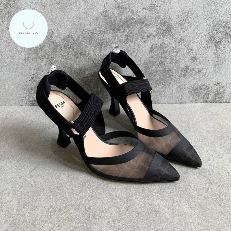 Fendi Colibri Slingback 8,5cm 85mm Black