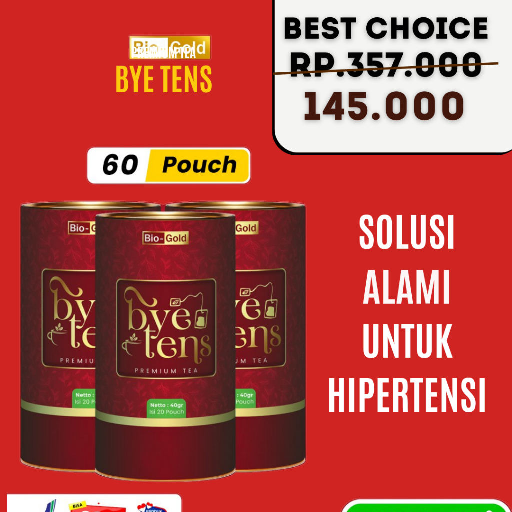 

Teh ByeTens Bio Gold 3 Kaleng Tea Premium Bye Tens Kaya Manfaat Herbal untuk Kendali Tekanan Darah