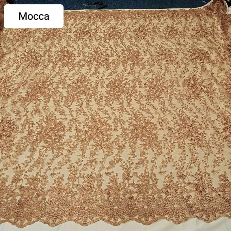 (COD) bakal kain tulle jayen embordieri mewah/brokat buat baju kebaya, dress, gaun, gamis