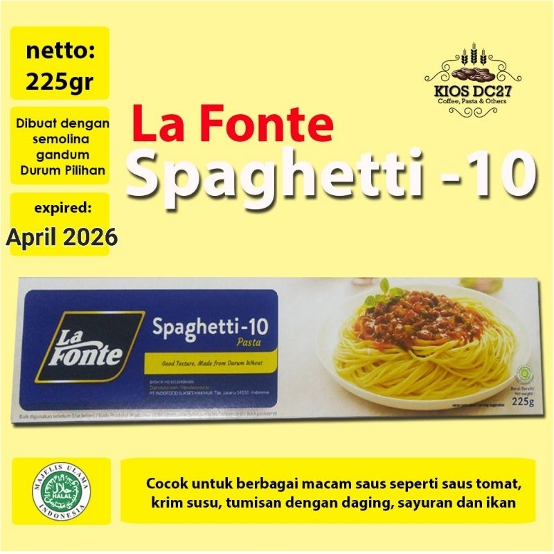 

La Fonte Pasta Spaghetti-10 225 gram - Spageti Lafonte