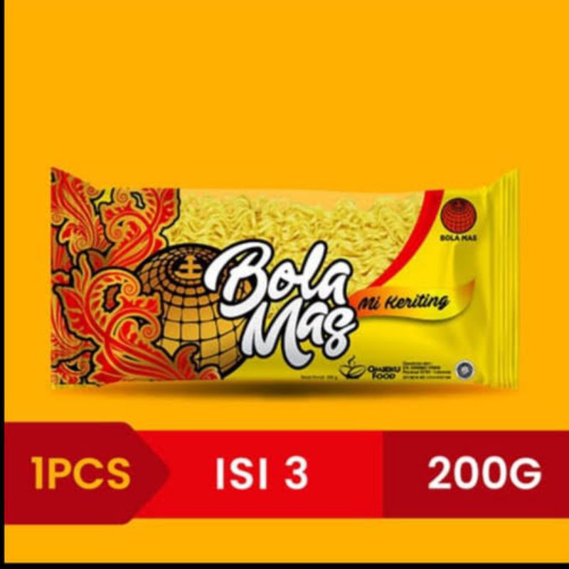 

Mie Keriting Bola Mas Kemasan 200gr